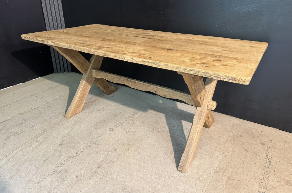 X Legs Oak Farmhouse Dining Table