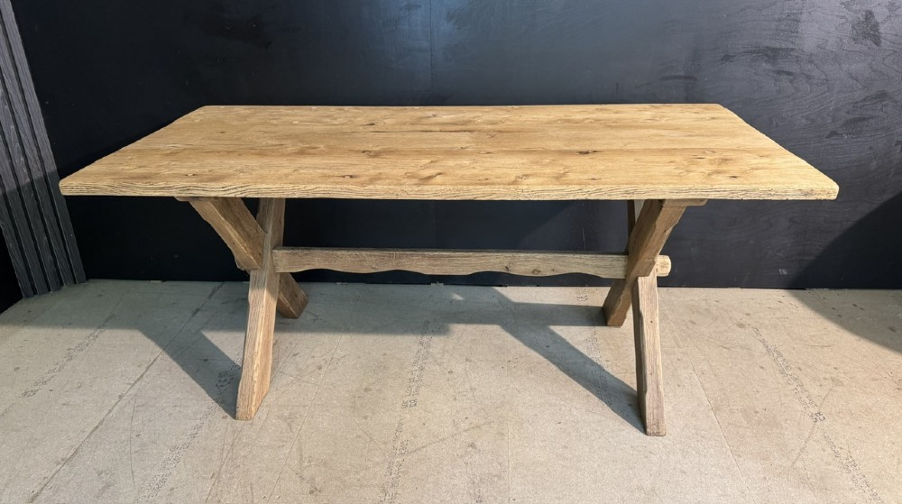 X Legs Oak Farmhouse Dining Table View IV