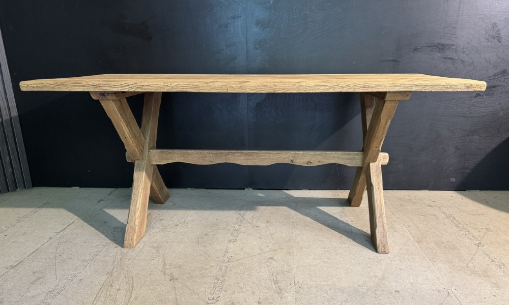 X Legs Oak Farmhouse Dining Table View V