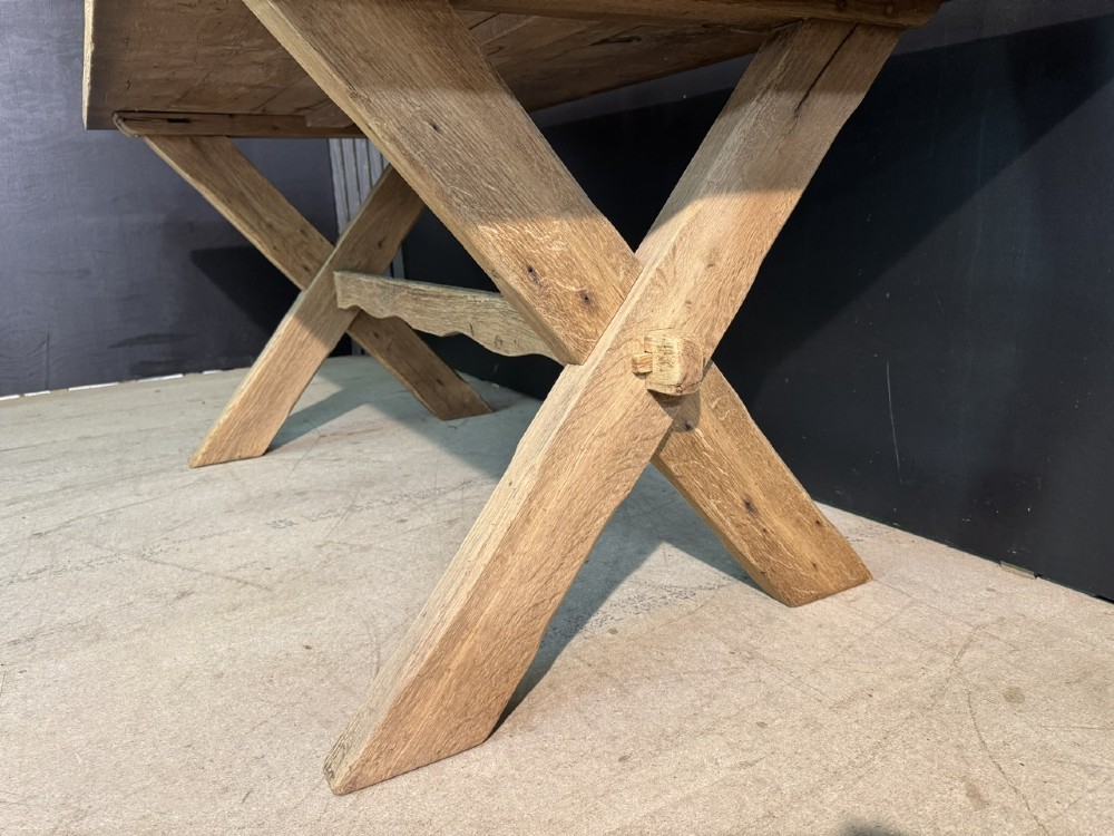 X Legs Oak Farmhouse Dining Table View VII