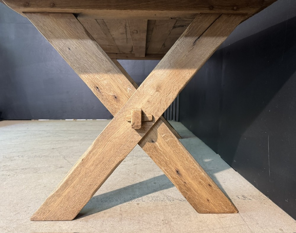 X Legs Oak Farmhouse Dining Table View VIII