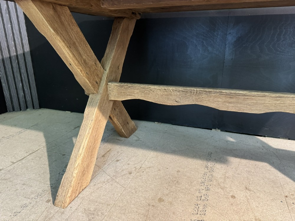 X Legs Oak Farmhouse Dining Table View XIII
