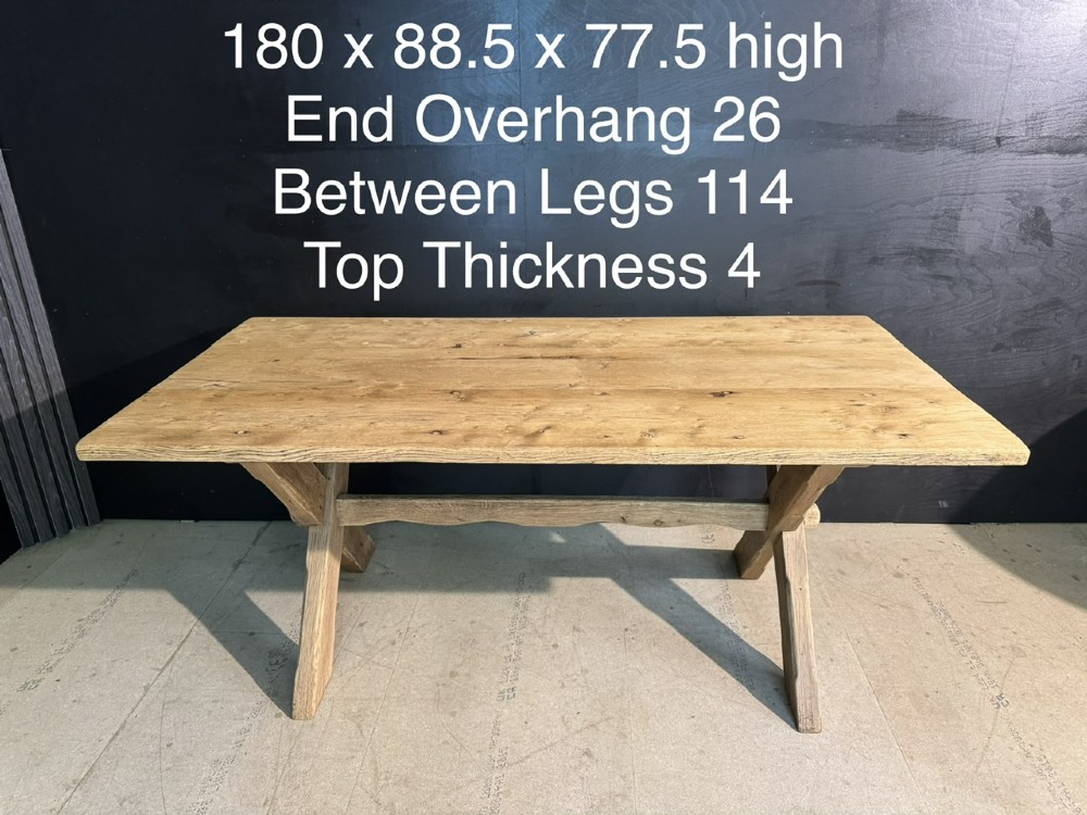 X Legs Oak Farmhouse Dining Table View XIV