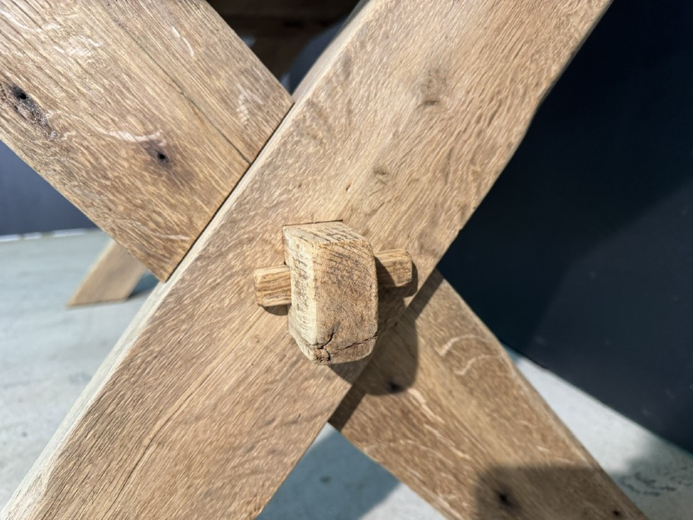 X Legs Oak Farmhouse Dining Table View XV