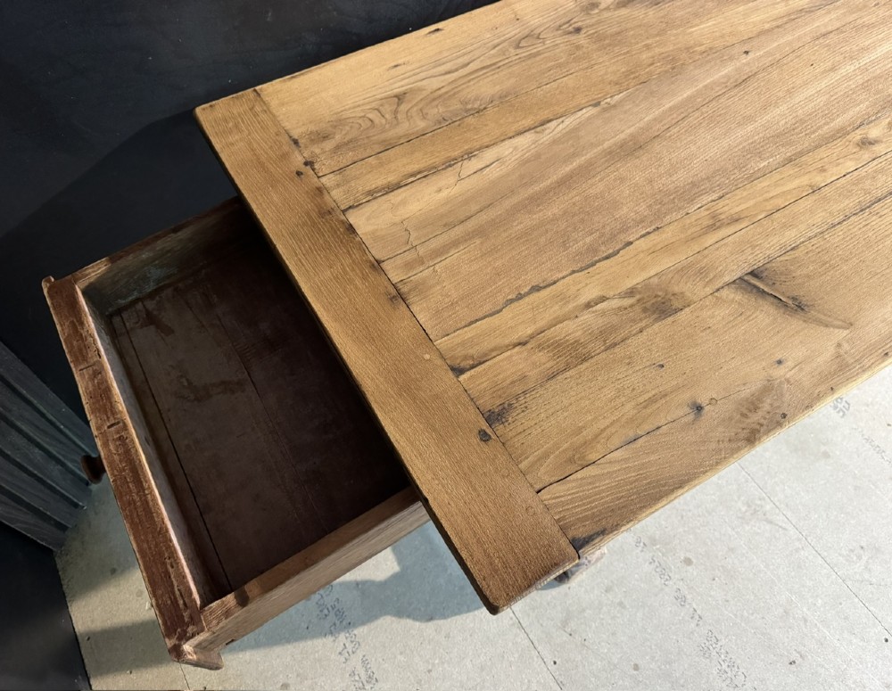 19th Century French Oak Farmhouse Dining Table View VI