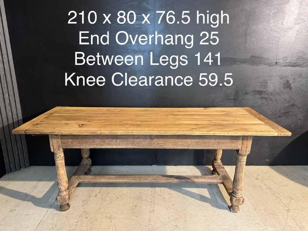 19th Century French Oak Farmhouse Dining Table View VIII