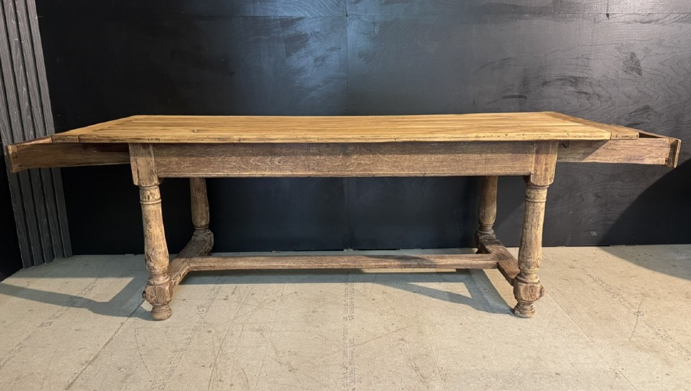 19th Century French Oak Farmhouse Dining Table View IX