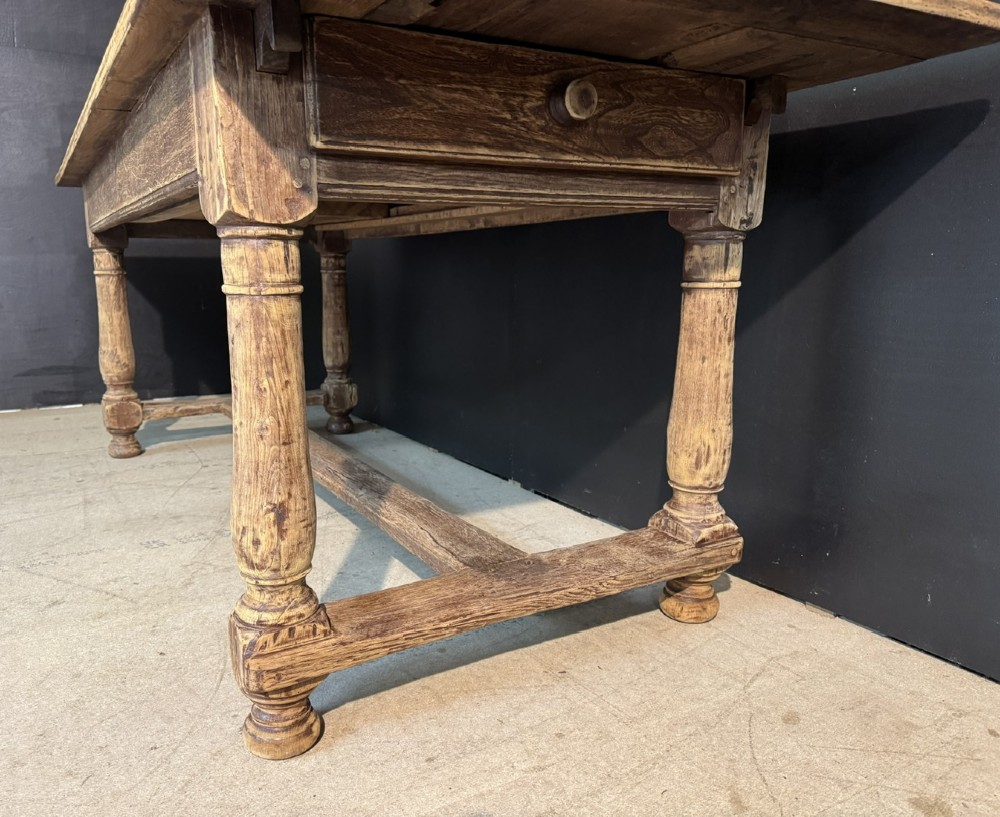 19th Century French Oak Farmhouse Dining Table View XI
