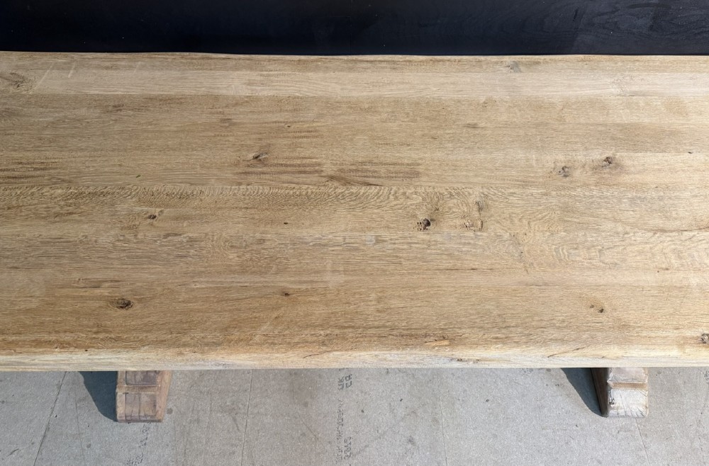 Large French Oak Farmhouse Dining Table View VI