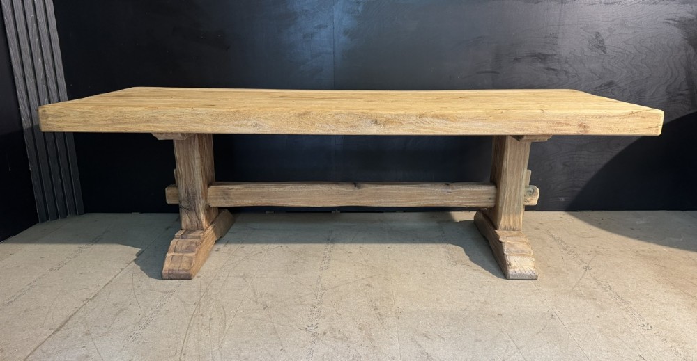 Large French Oak Farmhouse Dining Table View VIII