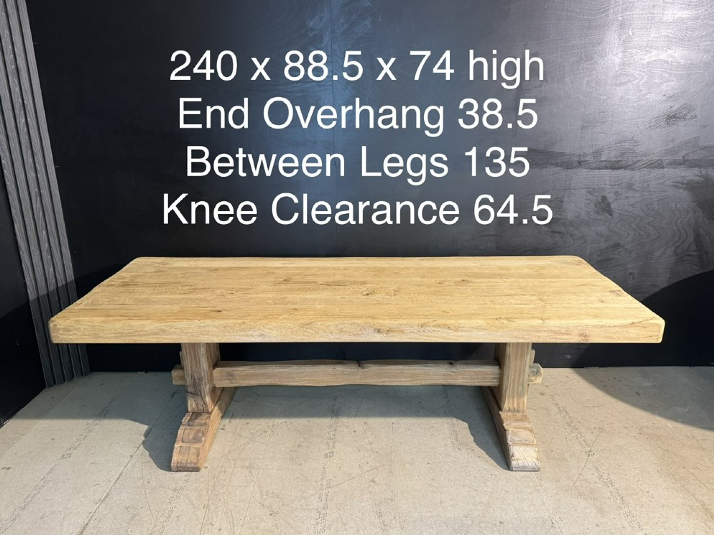 Large French Oak Farmhouse Dining Table View XIV