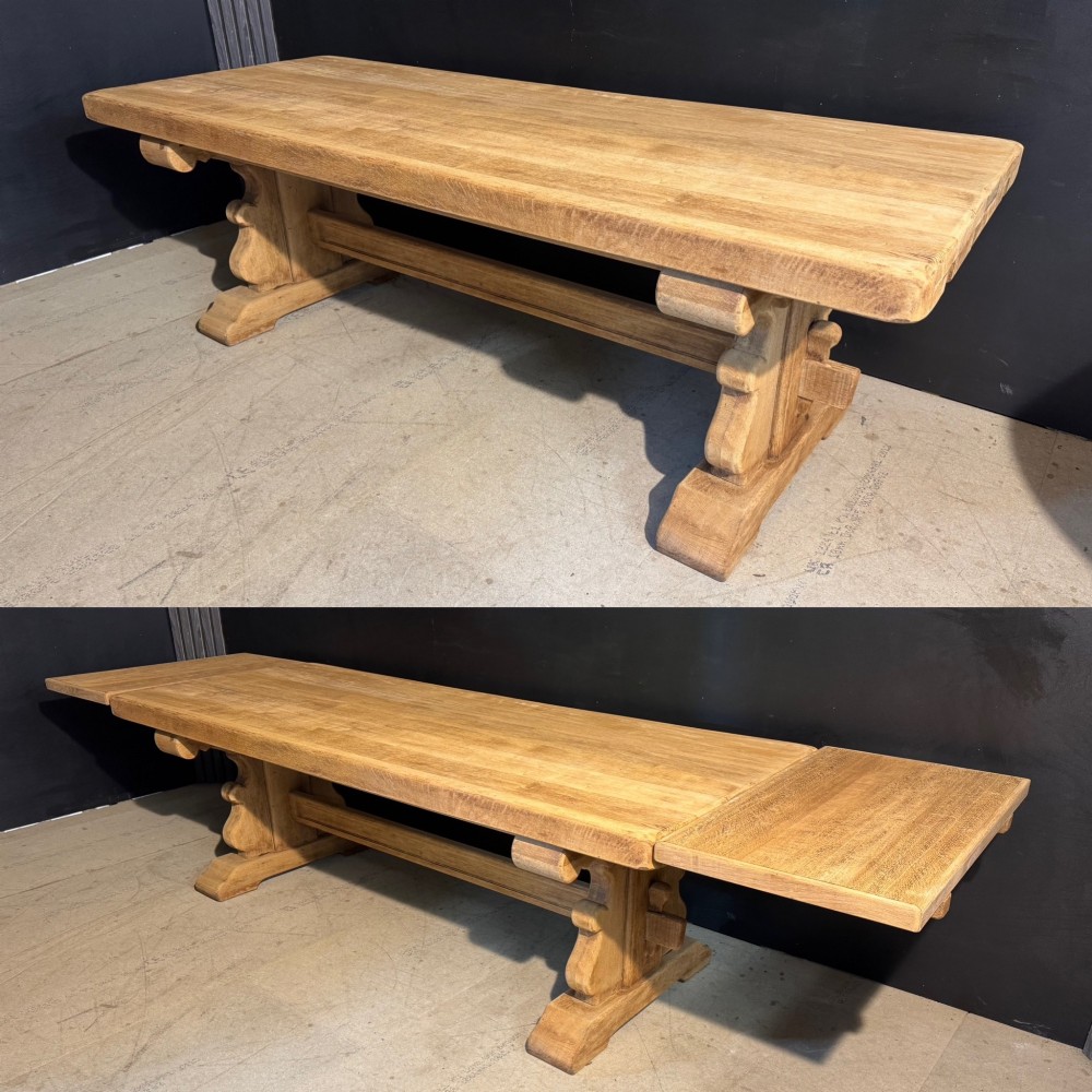 Large Extendable Oak Farmhouse Dining Table View II