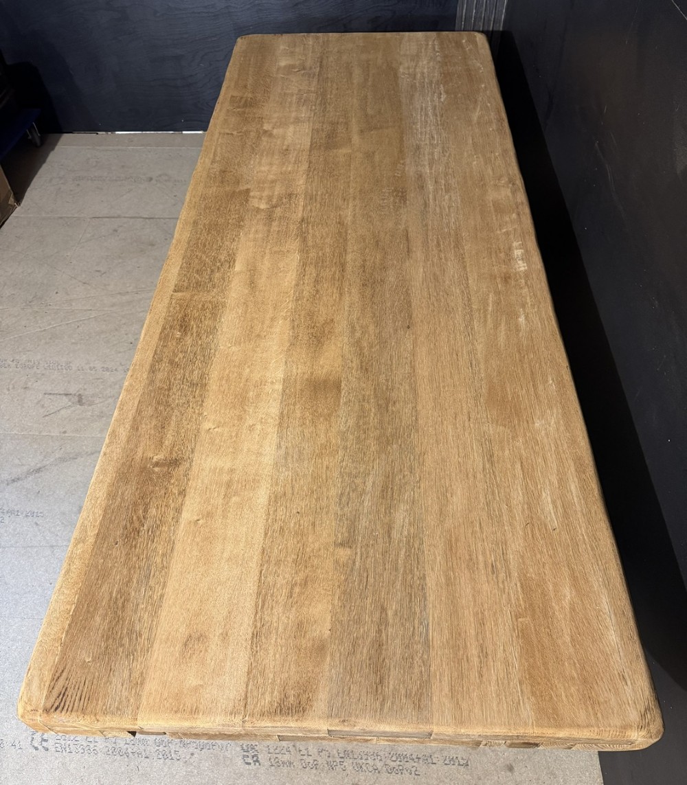 Large Extendable Oak Farmhouse Dining Table View VII