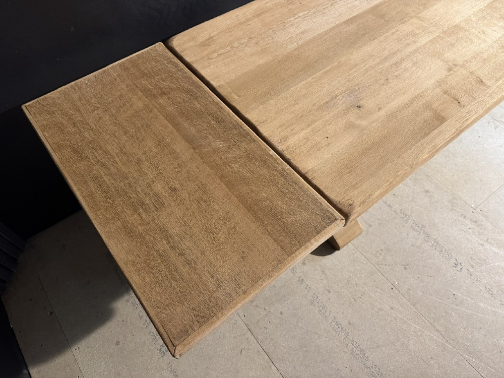 Large Extendable Oak Farmhouse Dining Table View XIII
