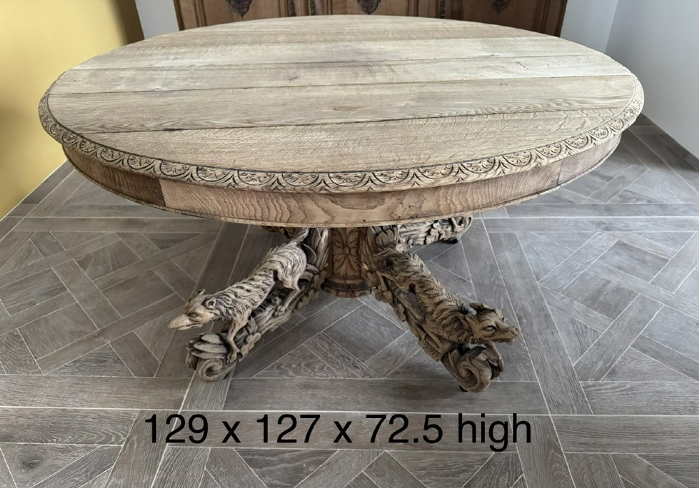 Important French Hunting Centre Table View XII