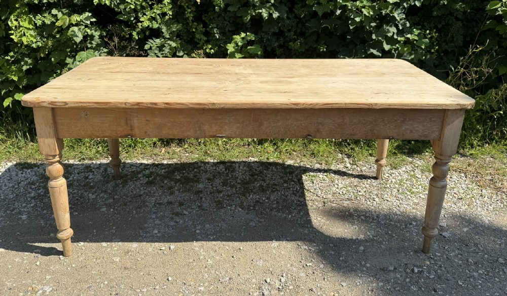 Antique 8 Seater Pine Farmhouse Dining Table View II