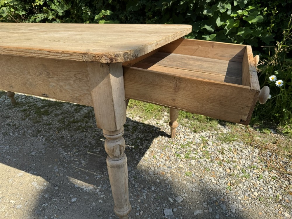 Antique 8 Seater Pine Farmhouse Dining Table View VI