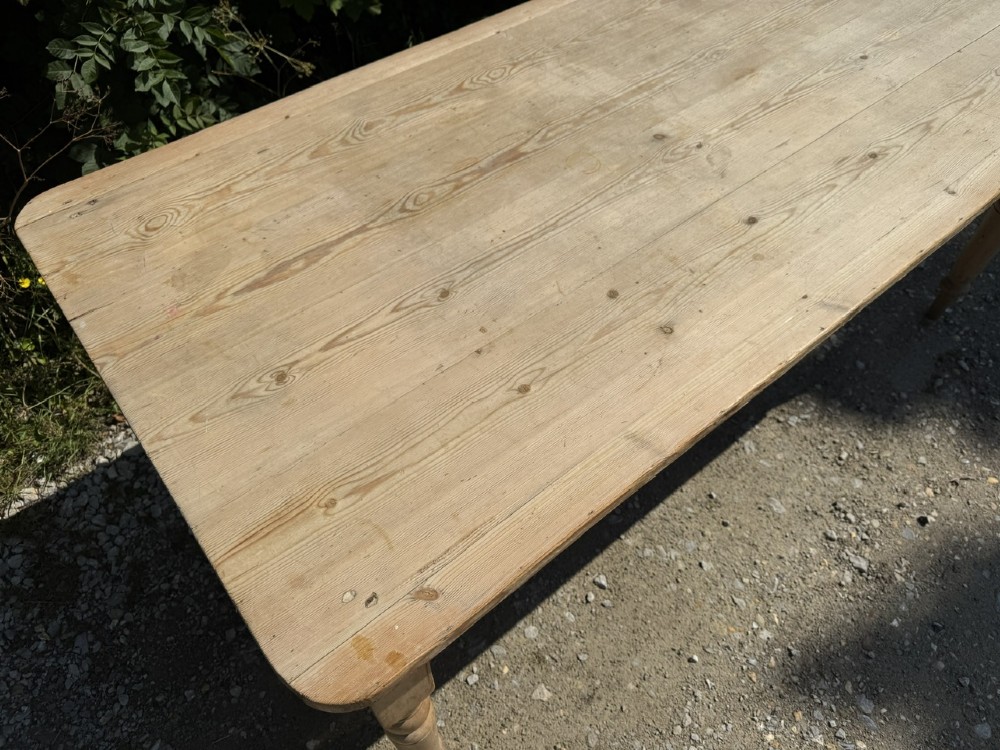 Antique 8 Seater Pine Farmhouse Dining Table View X