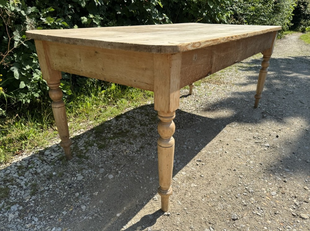 Antique 8 Seater Pine Farmhouse Dining Table View XII