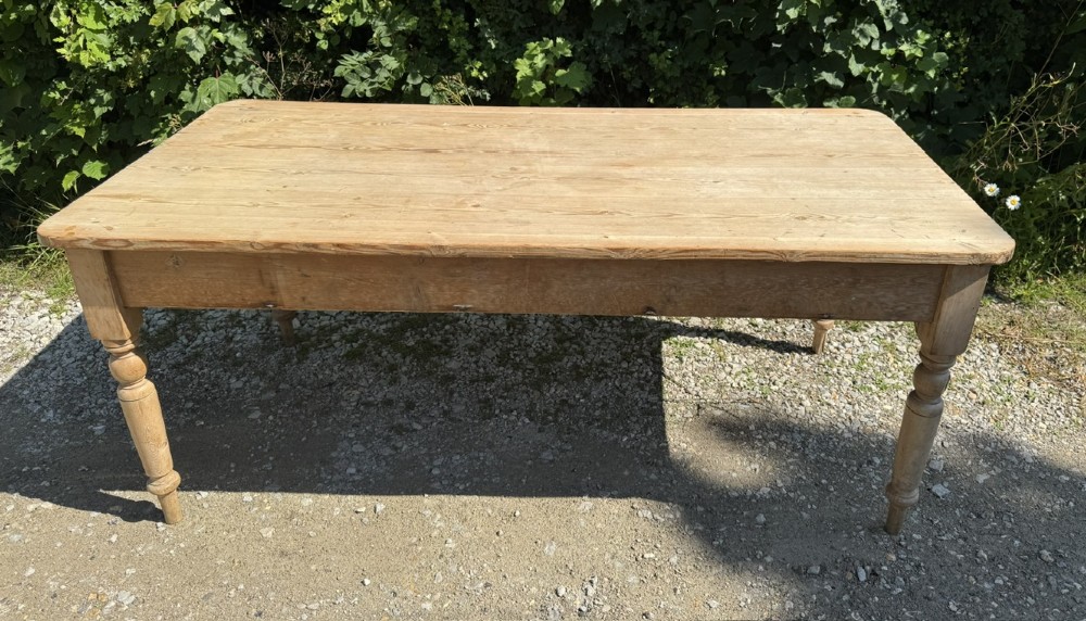 Antique 8 Seater Pine Farmhouse Dining Table View XV