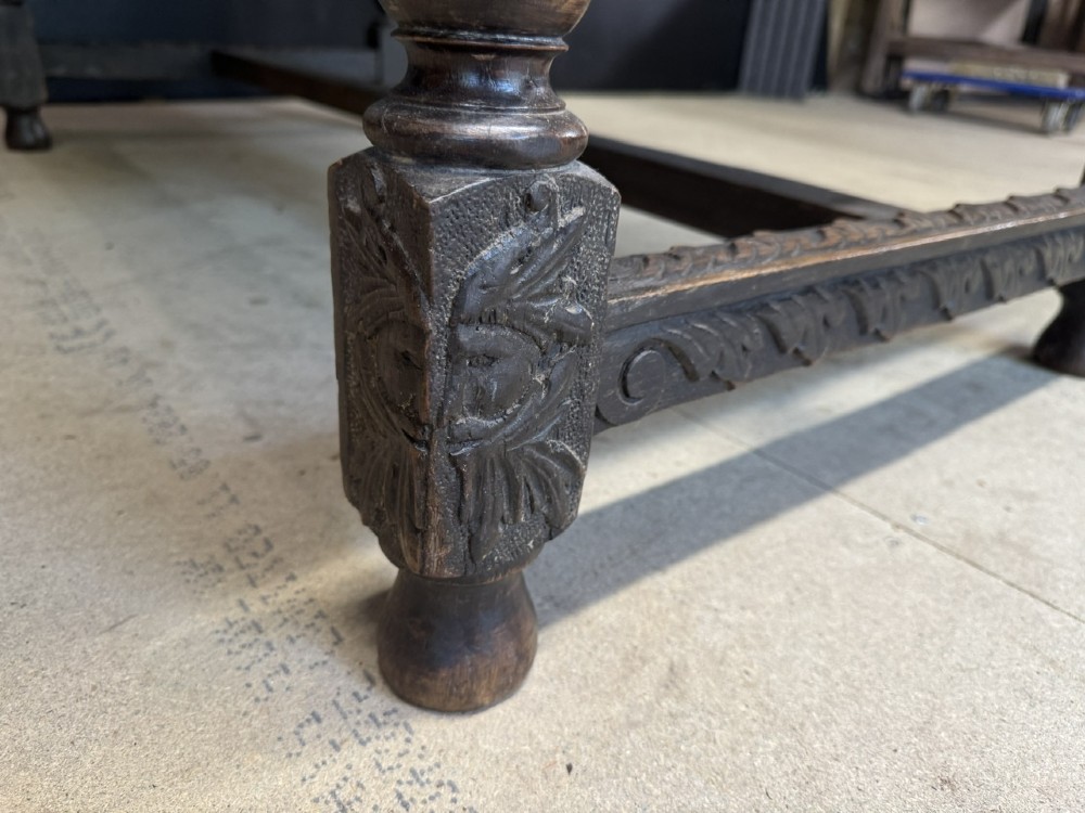 19th Century Carved Oak Table with drawers View XV