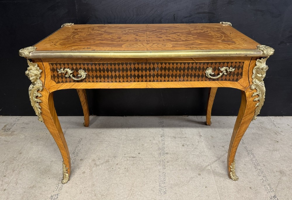 Fine French Marquetry Bureau Plat