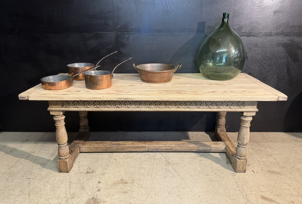 Bleached Oak Farmhouse Dining Table View II