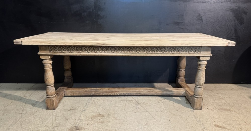 Bleached Oak Farmhouse Dining Table View III