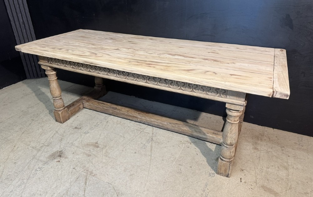 Bleached Oak Farmhouse Dining Table View IV