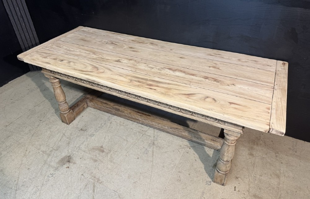 Bleached Oak Farmhouse Dining Table View V
