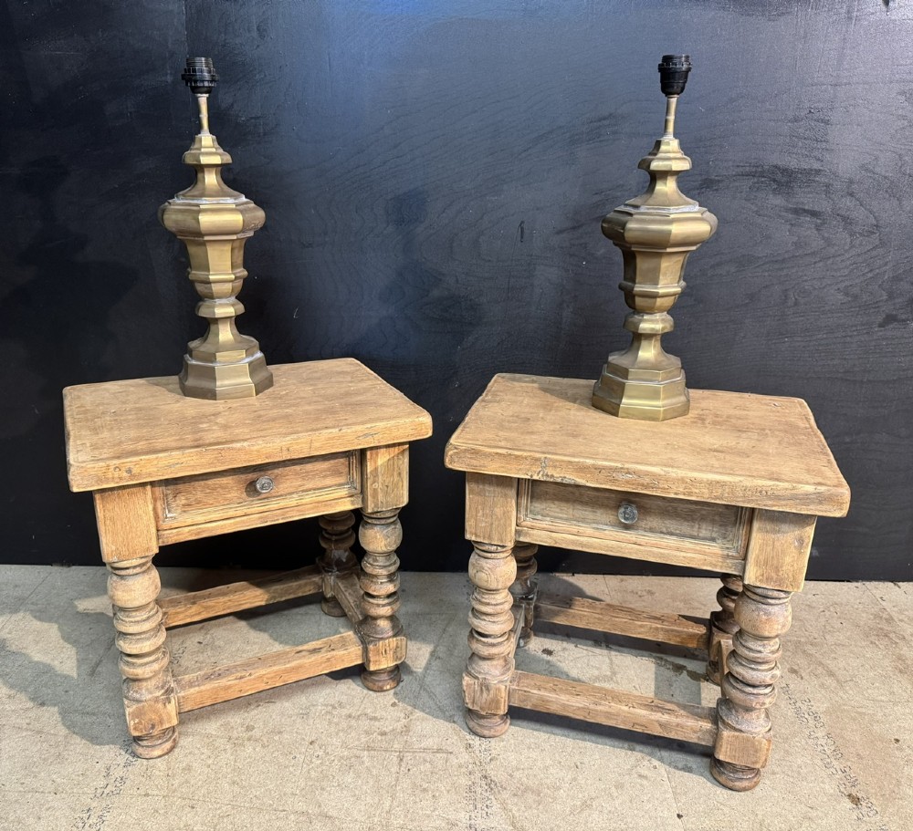Quality Pair Oak Lamp Tables