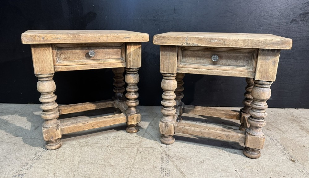 Quality Pair Oak Lamp Tables View III