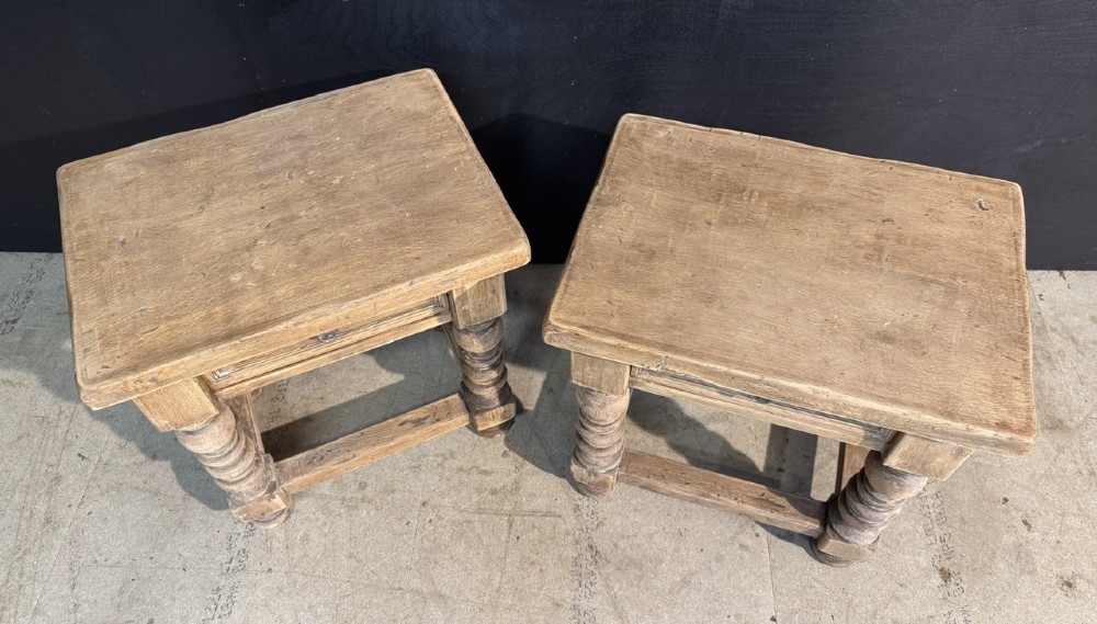 Quality Pair Oak Lamp Tables View IV