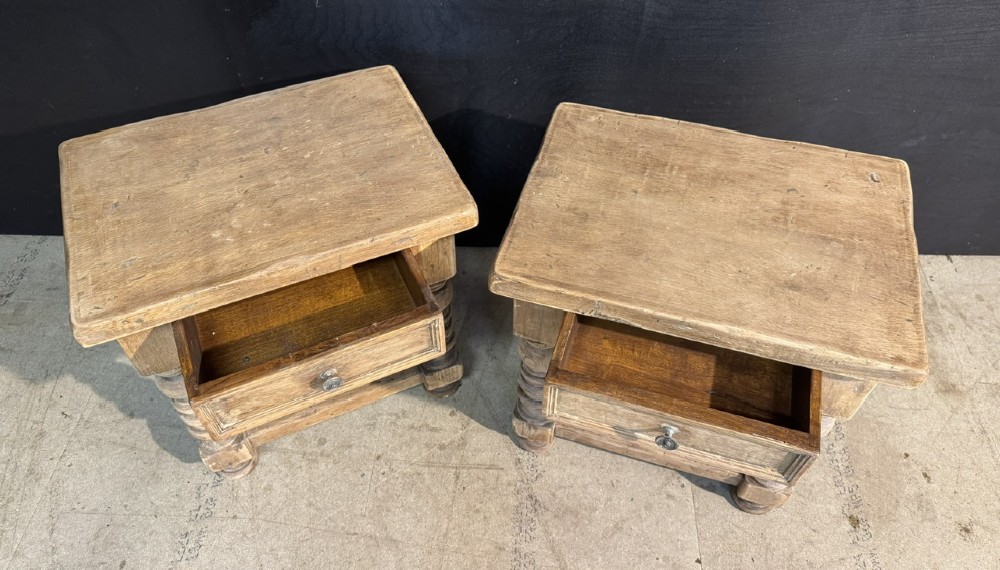Quality Pair Oak Lamp Tables View V