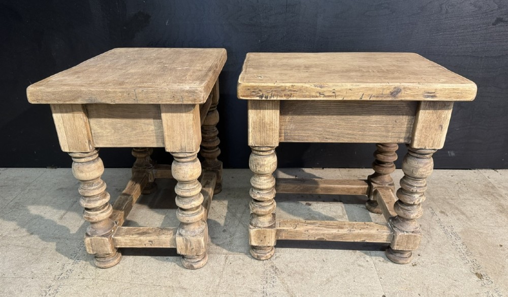 Quality Pair Oak Lamp Tables View VI