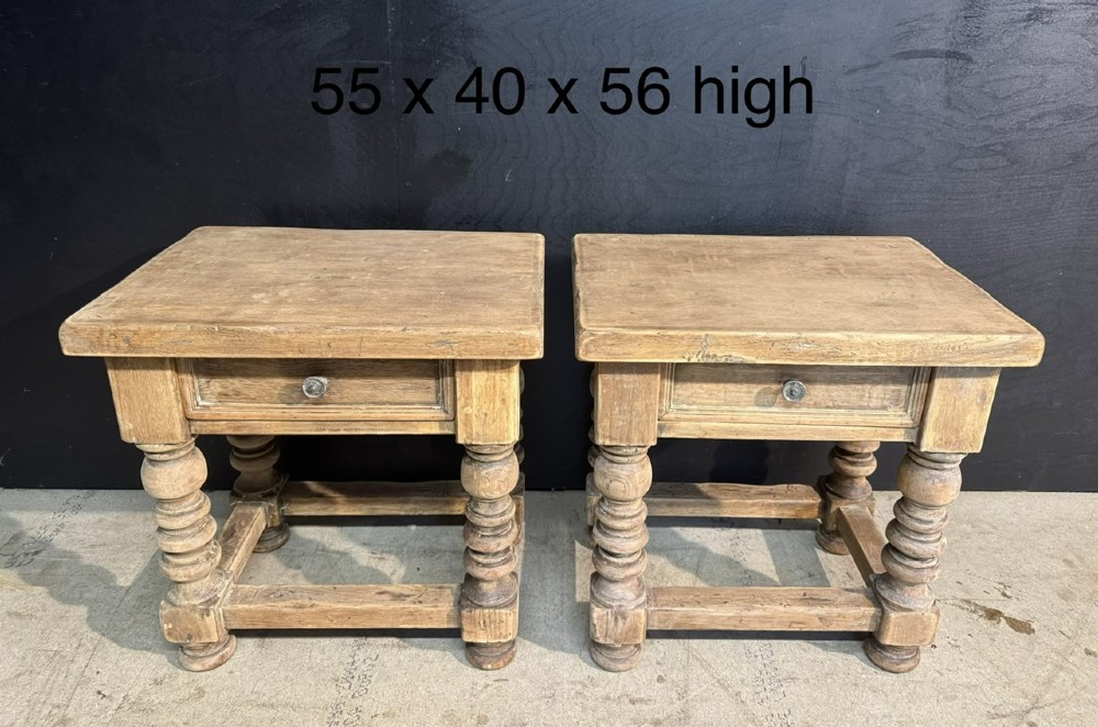 Quality Pair Oak Lamp Tables View XI