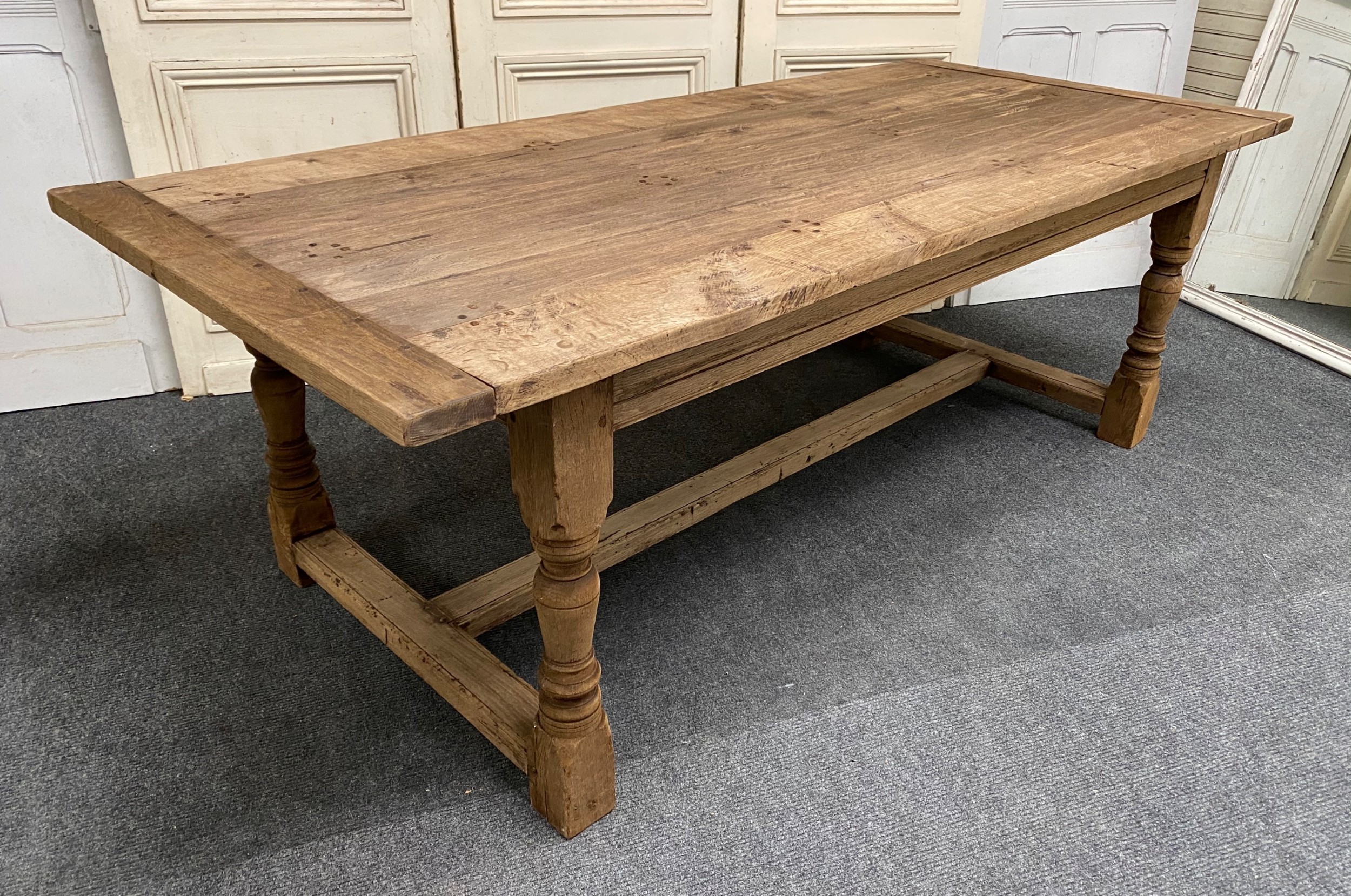 farmhouse oak solid wood kitchen dining table