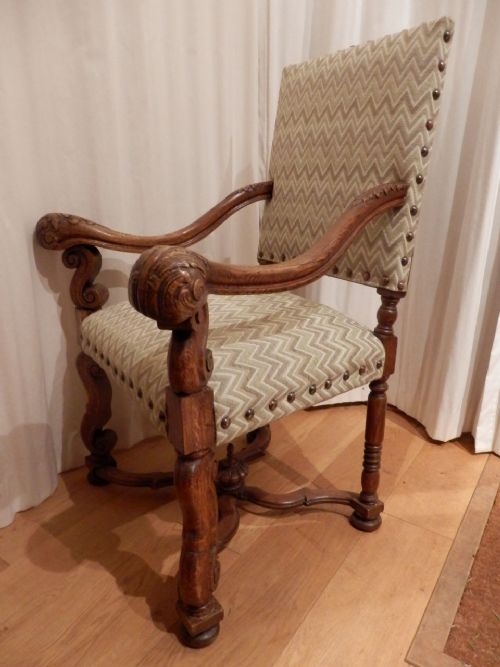 Arm Chair, Gothic, Oak, Victorian