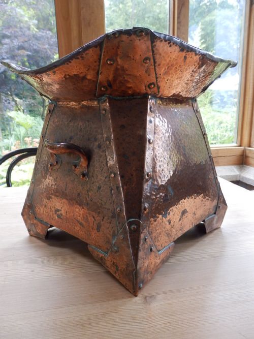 Arts and Crafts Copper Riveted Planter. 'Soutterware'
