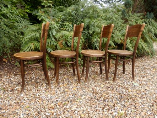 Thonet Polish Dining Chairs, Set of 4, 'Crocodile' Pattern'