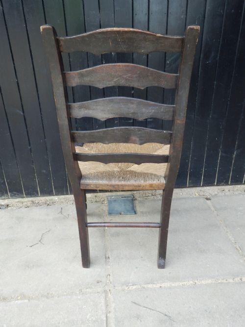 DINING CHAIR LADDER BACK RUSH SEAT - ADDITIONAL PHOTO 2