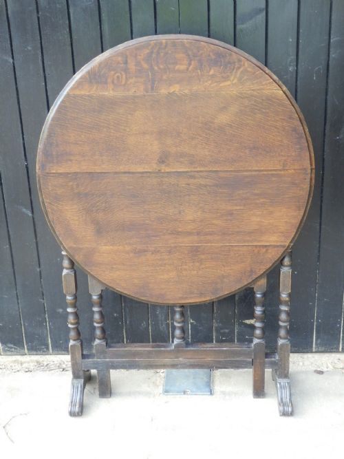 Table, Tilt Top Occasional Table, Solid Oak