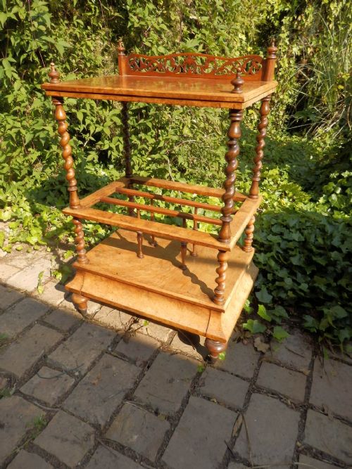 Canterbury, Burr Walnut with Satinwood Inlay, Victorian