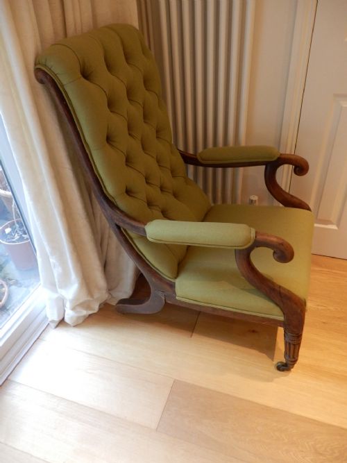 Arm Chair, William Iv. Beautiful Unmarked Upholstery