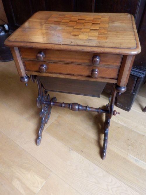 Games and Needlework Table, Victorian, Very Good Condition