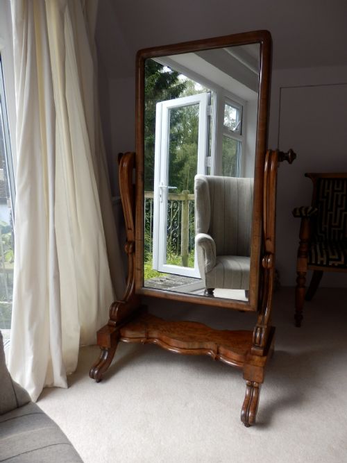 Cheval Mirror, Free Standing, Walnut, Victorian, Beautiful Condition.