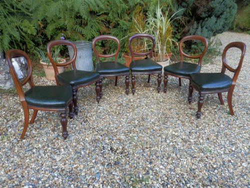Set of 6 Victorian Balloon Back Dining Chairs
