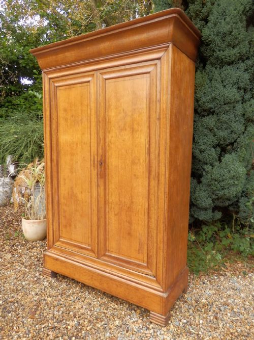 Armoire, Wardrobe, French, Louis Phillipe, Solid Oak with Ebony Inlay. Beautiful Condition.