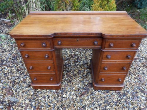 VICTORIAN MAHOGANY TWIN PEDESTAL DESK - ADDITIONAL PHOTO 2