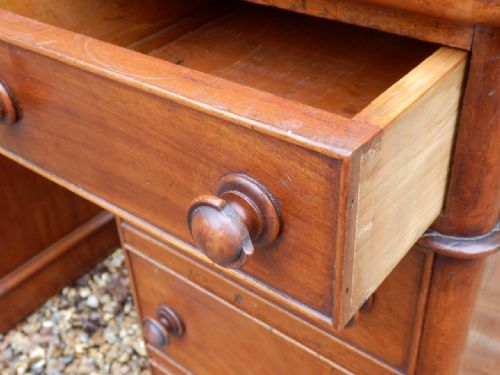 VICTORIAN MAHOGANY TWIN PEDESTAL DESK - ADDITIONAL PHOTO 4